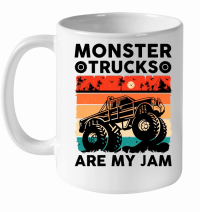 Product Monster Truck Are My Jam White Ceramic Mug