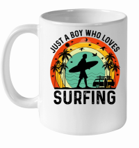 Product Just a Boy Who Loves Surfing White Ceramic Mug