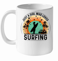Product Just a Girl Who Loves Surfing White Ceramic Mug