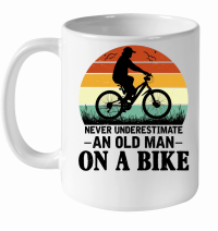 Product Never Underestimate an Old Man On a Bike White Ceramic Mug