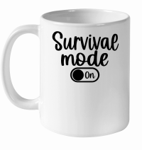Product Survival mode on White Ceramic Mug