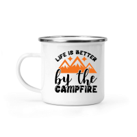 Product Life is better by the campfire 01 Camping Mug