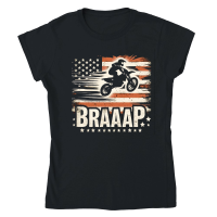 Product Braap Motocross Flag american Dirtbike Classic Womens Crewneck T-shirt