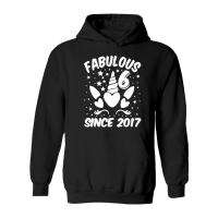 Product Fabulous 6 Since 2017 Unicorn Birthday Hoodie