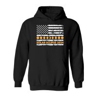 Product Total Solar Eclipse 2024 Totality Phases US American Flag 2t Hoodie