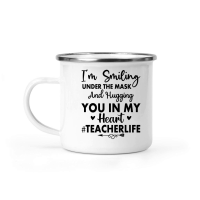 Product I'm Smiling Under The Mask And Hugging You in My Heart #Teacherlife 01 Camping Mug