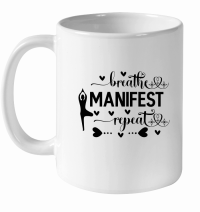 Product Breathe Manifest Repeat 01 White Ceramic Mug
