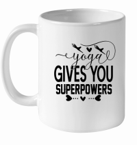 Product Yoga Gives You Superpowers 01 White Ceramic Mug