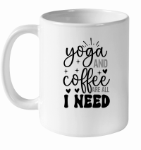 Product Yoga And Coffee Are All I Need 01 White Ceramic Mug