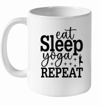 Product Eat Sleep Yoga Repeat 01 White Ceramic Mug