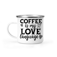 Product Coffee is my love language Camping Mug