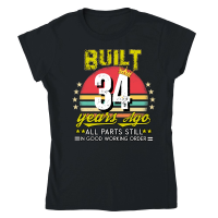 Product Vintage Birthday 34 Classic Womens Crewneck T-shirt