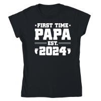 Product First Time Papa Est 2024 Classic Womens Crewneck T-shirt