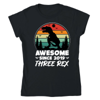 Product Awesome Since 2019 Three Rex Classic Womens Crewneck T-shirt