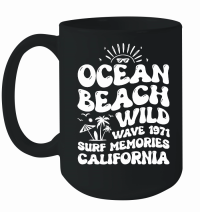 Product Ocean Beach Wild Wave 1971 Surf Memories California Mug
