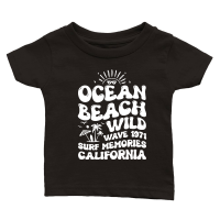 Product Ocean Beach Wild Wave 1971 Surf Memories California Classic Baby Crewneck T-shirt