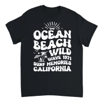 Product Ocean Beach Wild Wave 1971 Surf Memories California Unisex T-Shirt