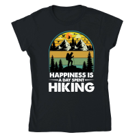 Product Happiness Is A Day Spent Hiking Classic Womens Crewneck T-shirt