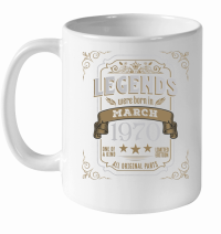 Product Legends Were Born In March 1970 White Ceramic Mug