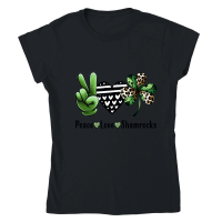 Product Peace Love Shamrocks St. Patrick’s Classic Womens Crewneck T-shirt