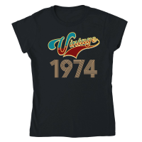 Product Vintage 1974 Birthday Classic Womens Crewneck T-shirt
