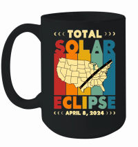 Product Vintage Total Solar Eclipse 2024 USA Map Mug
