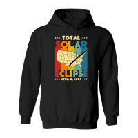 Product Vintage Total Solar Eclipse 2024 USA Map Hoodie
