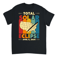 Product Vintage Total Solar Eclipse 2024 USA Map Unisex T-Shirt