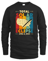 Product Vintage Total Solar Eclipse 2024 USA Map Unisex Sweatshirt