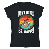 Product A220315 02 Cute Lazy Sloth Svg, Dont Hurry Be Happy Classic Womens Crewneck T-shirt