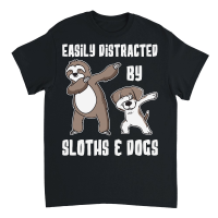 Product A220315 05 Easily Distracted By Sloths And Dogs Unisex T-Shirt