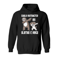 Product A220315 05 Easily Distracted By Sloths And Dogs Hoodie