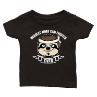 Product A220315 11 Okayest Sloth Fighter Ever Muay Thai Classic Baby Crewneck T-shirt