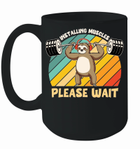 Product A220315 17 Installing Muscles Sloth Weight Lifting Mug