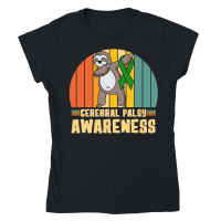 Product A220315 22 Cerebral Palsy Awareness Sloth Warrior Classic Womens Crewneck T-shirt