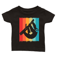 Product A220315 25 Retro Sloth Tshirt, Cute Sloth Lover Classic Baby Crewneck T-shirt