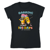 Product Dabbing Thru 100 Days of School Classic Womens Crewneck T-shirt