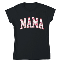 Product Mama Hearts Valentines Day Retro Varsity Classic Womens Crewneck T-shirt