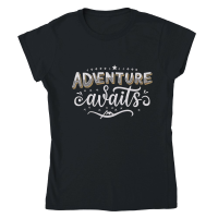 Product Adventure awaits 3 Classic Womens Crewneck T-shirt