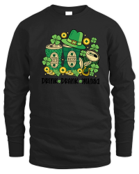 Product Drink Drank Drunk Leopard Beer Can Graphics St Patricks Day Unisex Sweatshirt