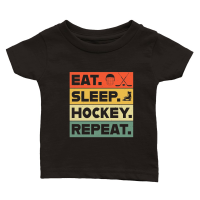 Product Eat Sleep Repeat Hockey Retro Classic Baby Crewneck T-shirt