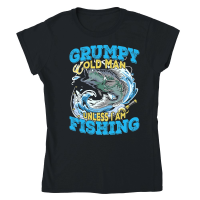 Product Grumpy Old Man Unless I Am Fishing Classic Womens Crewneck T-shirt