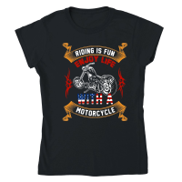 Product Riding is Fun Enjoy Life Motor...bike Classic Womens Crewneck T-shirt