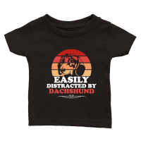 Product Easily Distracted by Dachshund Classic Baby Crewneck T-shirt