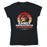 Product Easily Distracted by Dachshund Classic Womens Crewneck T-shirt