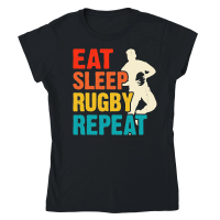 Product eat sleep rugby repeat 2 Classic Womens Crewneck T-shirt