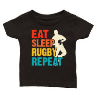 Product eat sleep rugby repeat 2 Classic Baby Crewneck T-shirt
