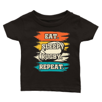 Product eat sleep rugby repeat Classic Baby Crewneck T-shirt