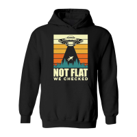 Product Funny Vintage UFO Alien not Flat we checked Hoodie
