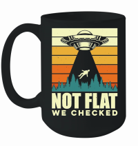 Product Funny Vintage UFO Alien not Flat we checked Mug